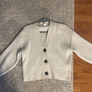 H&M Cream Button-Up Cardigan